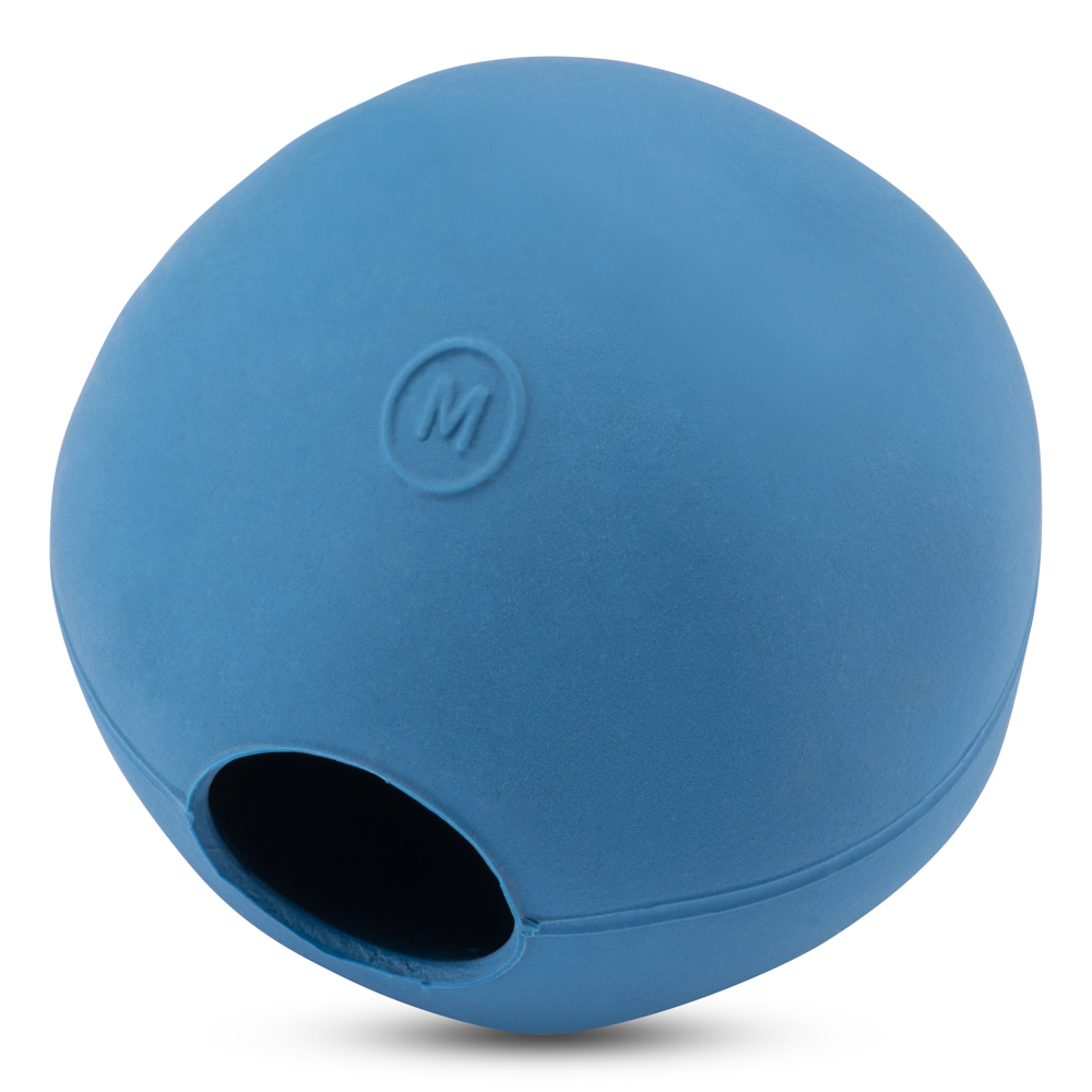 Rubber treat outlet ball for dogs