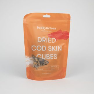 Dried Cod Skin Cubes - by Buddylicious - natural 100% cod